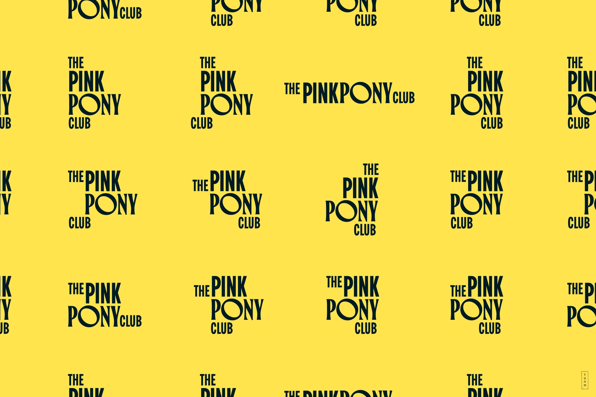 tonk pink pony club graphic design branding communication print design consultancy editorial design poster flyer logo